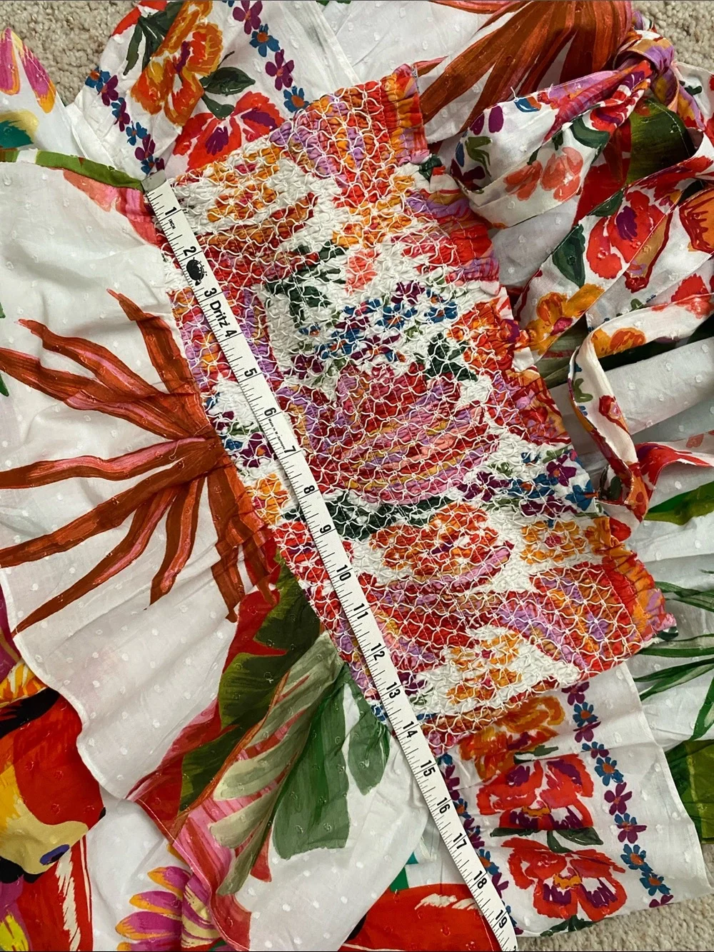 Farm Rio Layered Mix Print Dress. M. - Picture 4 of 9